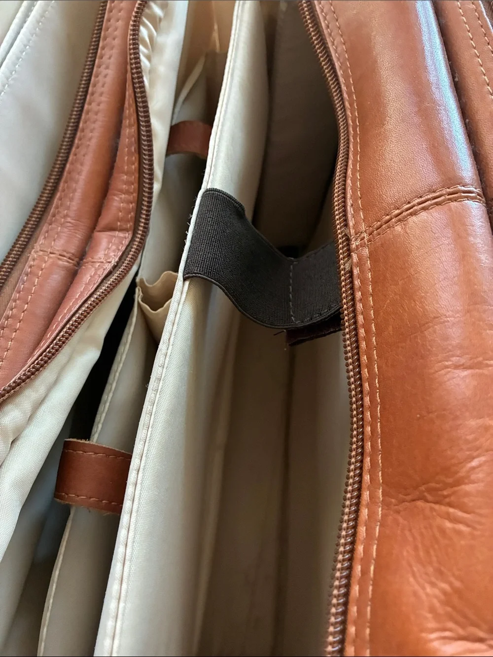 Men's Leather Laptop Briefcase in Brown with Shoulder Strap